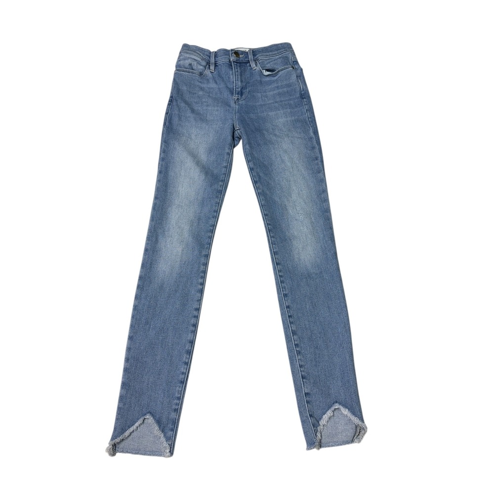 FRAME Denim Le High Skinny Floyd Jeans Womens Size‎ 25X27 Frayed Hem Blue Wash